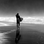 The surfer vs. the nature .