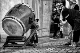 Japanese  drum and  boy  