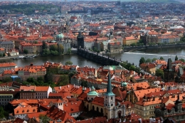 Prague from height of the bird's flight 