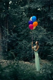 The girl with balloons 