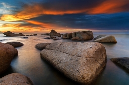 Rocks and sunset 