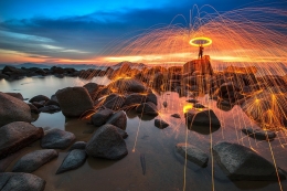 Steelwool and sunset 