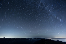 Starry sky of the Japan Northern Alps 