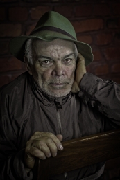 Man with green hat 