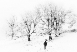 footprints in snow 