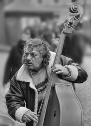 A street musician in Brussels. 