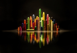 The city - color pastels 
