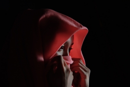A woman in red veil 