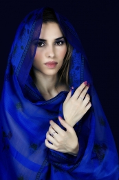 Girl with blue scarf 