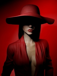 lady with red hat 