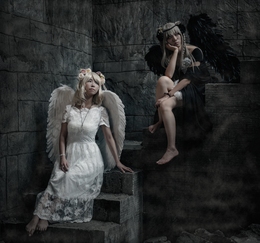 White angel and black angel  