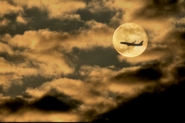 Flight to the moon. 