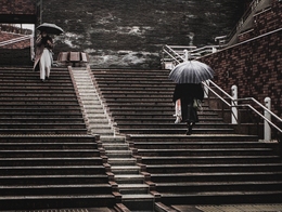 Stairs and umbrella 