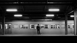 A man waiting for the train 