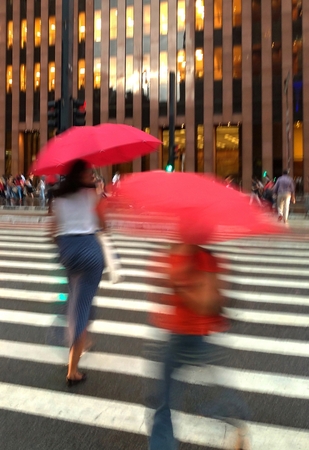 Red umbrellas 