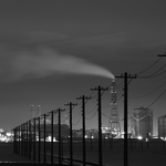 electric pole on the sea