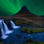 Kirkjufell___ Under a boreal green sky