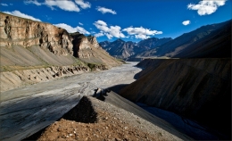 Lunar landscape of a valley of the river Spi 