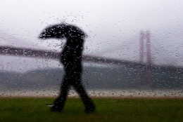 Promenade on a rainy day 