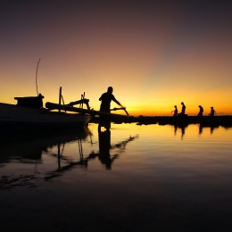 An Evening in the Fishing Village 