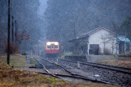 Old station of powdery snow 