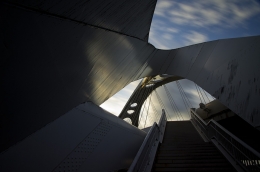 The entrance to a bridge  