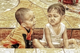 laughing and ...