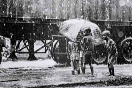 Crossing in the rain 