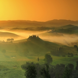 Atmosphere of a magical spring morning Tuscan 