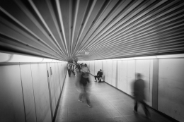 Walking in the tunnel  