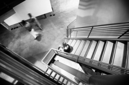 Sitting on the stairs 