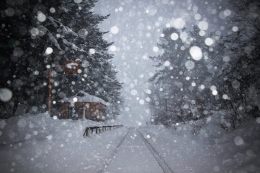 Unmanned station in heavy snow 