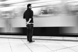 Waiting for the train 