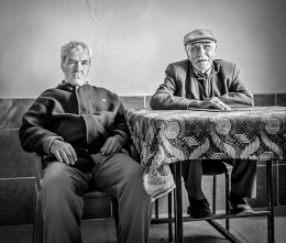 Two friends in a cafe 