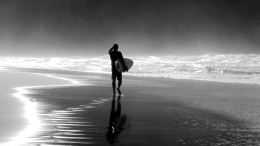 The surfer vs. the nature . 