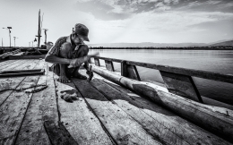 Fixing the boat 