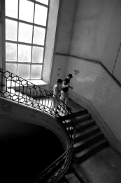 On the stairs 