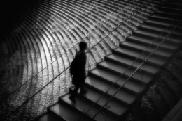 Stairs with water flowing 