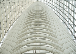 beams of a glass building 