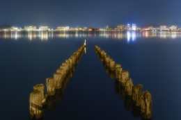 Calm nightscape in Japan 