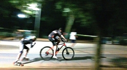 Cyclist and Skater 