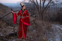  NOGAI GIRL IN TRADITIONAL CLOTHES 