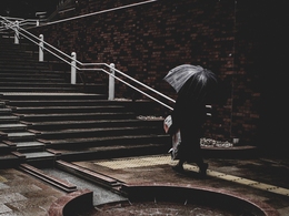 Stairs and umbrella 