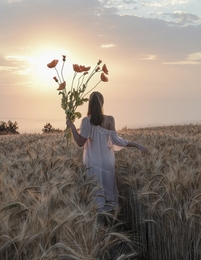 Girl and flowers 