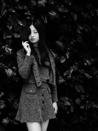 Eyes Closed in the Dark Leaf Garden 